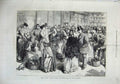 Old Antique Print 1871 Paris France Venders Poultry Rabbits Lafayette Rue 19th