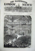 Original Old Antique Print 1871 National Assembly Bordeaux Terms Peace Building