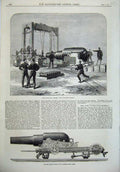 Original Old Antique Print 1871 Gun Woolwich Infant War Captain Scott Carriage