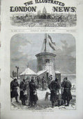 Original Old Antique Print 1871 Hoisting German Flag Mont Valerien War Army Art