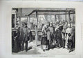 Original Old Antique Print 1871 Municipal Canteen Boulevard Poissonnierre Paris
