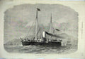 Original Old Antique Print 1871 Ironclad Sailing Ship Fleet H.M.S Hotspur Sea