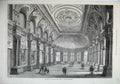 Old Antique Print 1871 Interior Hall Drapers Company Throgmorton Street 19th