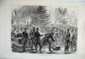 Original Old Antique Print German Christmas Eve France Army Siers Tree