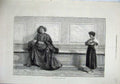 Original Old Antique Print 1871 Ser Pandolfo Young Flower Girl Large Woman Lady