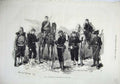 Original Old Antique Print 1871 Defenders Paris France Army Horses Men Weapons