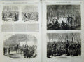 Old Antique Print 1871 Germans Paris War Bavarian Lancers Champs Elysees 19th
