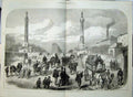 Antique Old Print Paris Defence 1871 War Barriers Du Trone Monument Horse 19th