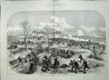 Antique Old Print 1871 Civil War Paris France Communist Plateau Chatillon 19th