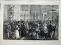 Old Antique Print South Kensington Museum Whit Monday 1871 Families Art 19th
