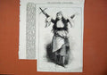 Original Old Antique Print 1871 Mrs Rousby Joan Arc Queen'S Theatre Actress