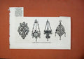 Original Old Antique Print 1871 Saragossa Jewellery South Kensington Museum