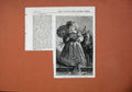 Original Old Antique Print 1871 Young Girl Fan Parrot Marchioness Waterford