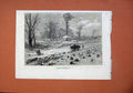 Old Antique Print 1871 View Bois De Boulogne Paris France Trees Horse Dog 19th