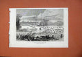 Original Old Antique Print Lake Bois De Boulogne Paris France 1871 Balloon Post