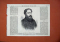 Original Old Antique Print 1871 Portrait Mr Robertson Celebrated Dramatist Man
