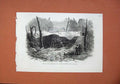 Old Antique Print 1871 War Magazine Prussian Battery Park St Cloud Bomb 19th