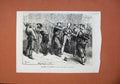 Old Antique Print 1871 Impressment Paris People Army Commune War France 19th