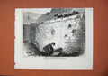 Original Old Antique Print Civil War Paris France 1871 Newsboys Ramparts Castle