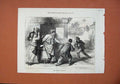 Original Old Antique Print Paris France 1871 Men Women Children Commune CafÇ