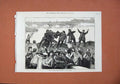 Old Antique Print 1871 Mob Paris Rioters Drowning Police Agent River Art 19th
