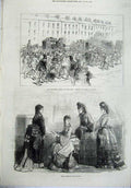 Old Antique Print Paris Fashion 1871 Engineers Strike Newcastle Workmen 19th