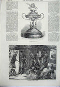 Original Old Antique Print 1871 Warwick Race Cup Highland Shelter Storm Hunting