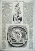 Old Antique Print 1871 Statue Young England'S Sister Grief Plate Berlin 19th