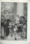Old Antique Print 1871 Festival Presepe Ara Church Capitol Rome Children 19th