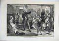 Original Old Antique Print 1871 Fine Art Story Sedan Man Children House Family