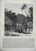 Old Antique Print 1871 Scene Murder Bishop Patterson Santa Cruz Natives 19th