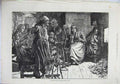 Original Old Antique Print 1871 Fine Art Winter Evening Bavarian Tyrol Women