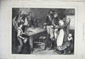 Old Antique Print 1871 Scene Cabaret France Children Men Uniform Fine Art 19th