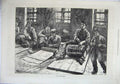 Original Old Antique Print 1871 Scene Blind Basket Makers Men Working Victorian