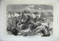 Old Antique Print 1871 Stampede Cavlary Horses Aldershot Camp Moonlight 19th