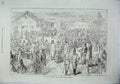 Original Old Antique Print War 1871 Austrian Camp Bruck Siers Army Amusements