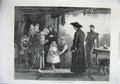Original Old Antique Print 1871 Fine Art Fete La Vierge Families Woman Bible