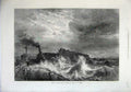 Old Antique Print 1871 Fine Art Arrival French Mail Boat Train Dover Sea 19th