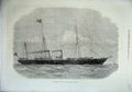 Original Old Antique Print 1871 Prince Wales Steam Yacht Ship Osborne Victorian