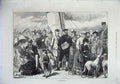Original Old Antique Print 1871 Highlands Scotland Families Dogs Steam Ship