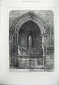 Old Antique Print Fine Art 1871 Grave Scott Dryburgh Abbey Scotland Read 19th