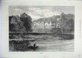 Original Old Antique Print 1871 Fine Art View Abbotsford House Melrose Scotland