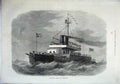 Original Old Antique Print 1871 Ironclad Fleet Ship H.M.S Devastation Sea 19th