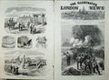 Original Old Antique Print Siege Chatham 1871 Explosion Mine Stockade Fine Art