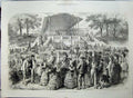 Old Antique Print 1871 Fine Art Trinkhalle Spa Hombourg Families Country 19th