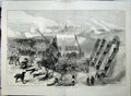 Old Antique Print 1871 Siege Operations Chatham Army Rifles Men Ladders 19th