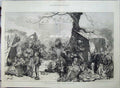 Antique Old Print 1871 Camp Refuge Chicago Fire America Families Fine Art 19th