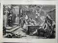 Original Old Antique Print 1871 Fine Art Men Women Party Policeman Gilbert