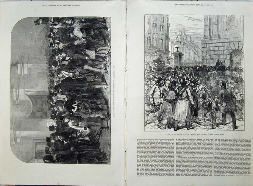 Antique Old Print *0194 1871 Prince Wales Sandringham Church Marlborough Art