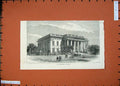Original Old Antique Print 1871 Architecture Courthouse Calcutta Garden 19th